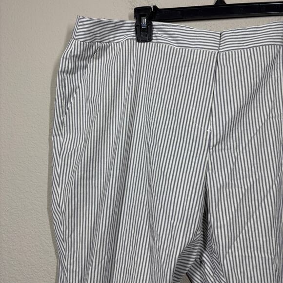 Amanda & Chelsea Plus 18W Contemporary Fit Ankle Pants Low Rise Gray Stripe - Picture 4 of 11